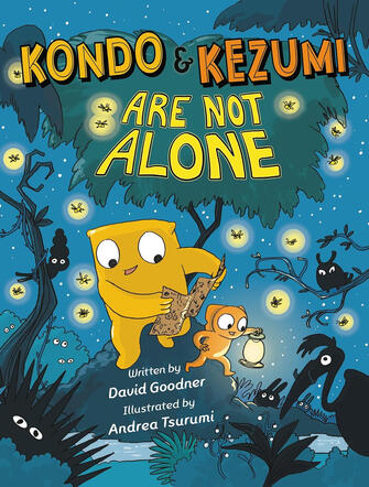 Kondo and Kezumi travel through a spooky wood, surrounded by fireflies